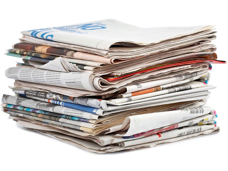 Stack newspapers background